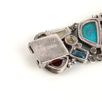 Sterling Bezel Set Multi Gemstone Bracelet