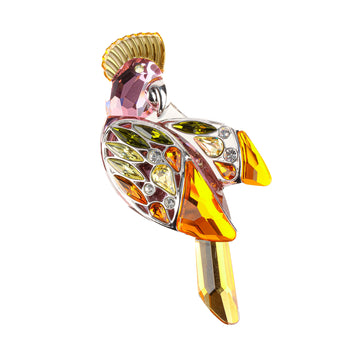 SWAROVSKI Sterling Silver Crystal Cockatoo Brooch