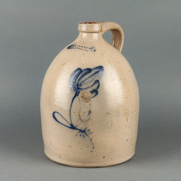 N. EBERHARDT Blue Flower Stoneware Crock Jug