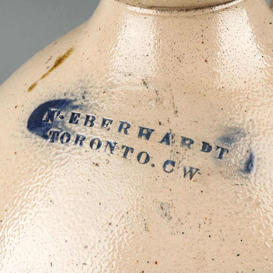 N. EBERHARDT Blue Flower Stoneware Crock Jug