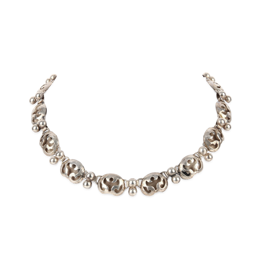 TAXCO Sterling Silver Vintage Angel Shadow Box Necklace