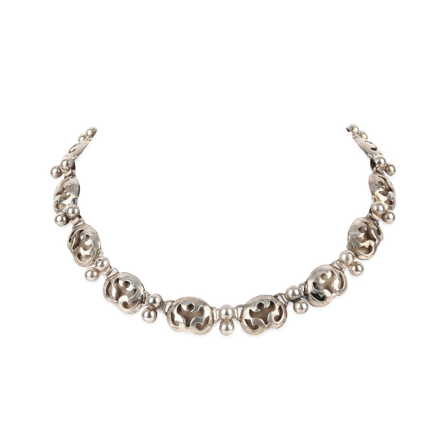 TAXCO Sterling Silver Vintage Angel Shadow Box Necklace