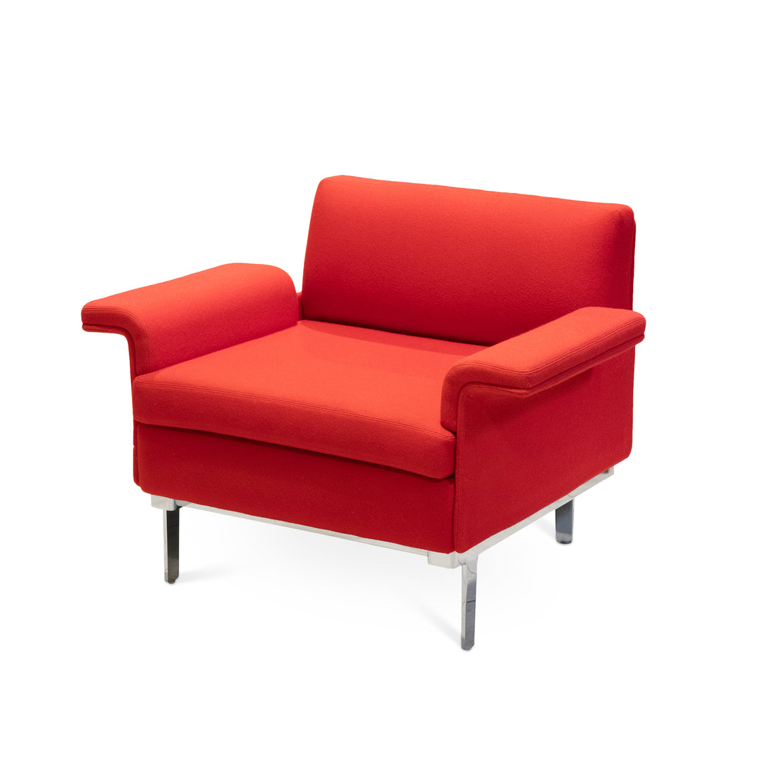 TEKNION Envita Chrome Chairs with Red Upholstery - Set of 2