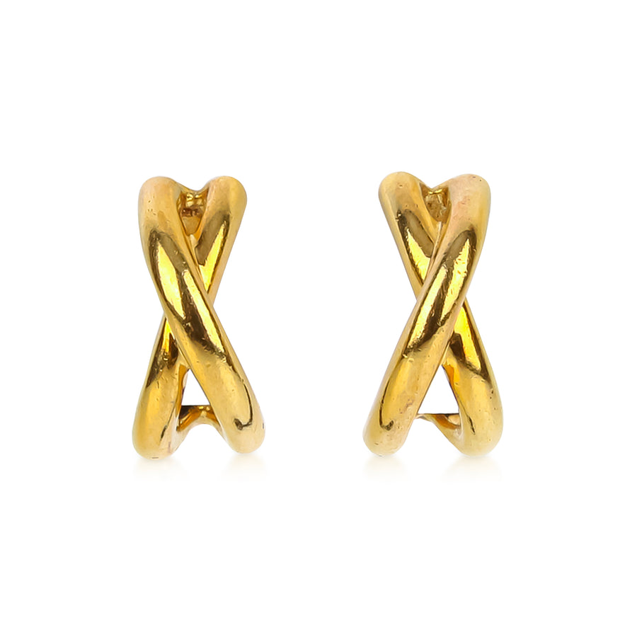 TIFFANY & CO. Paloma Picasso 18K Yellow Gold X Clip Earrings