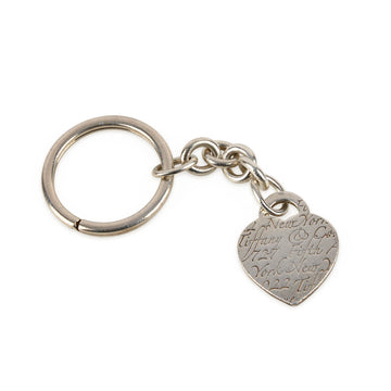 TIFFANY & CO. Sterling Silver Fifth Ave Heart Keyring