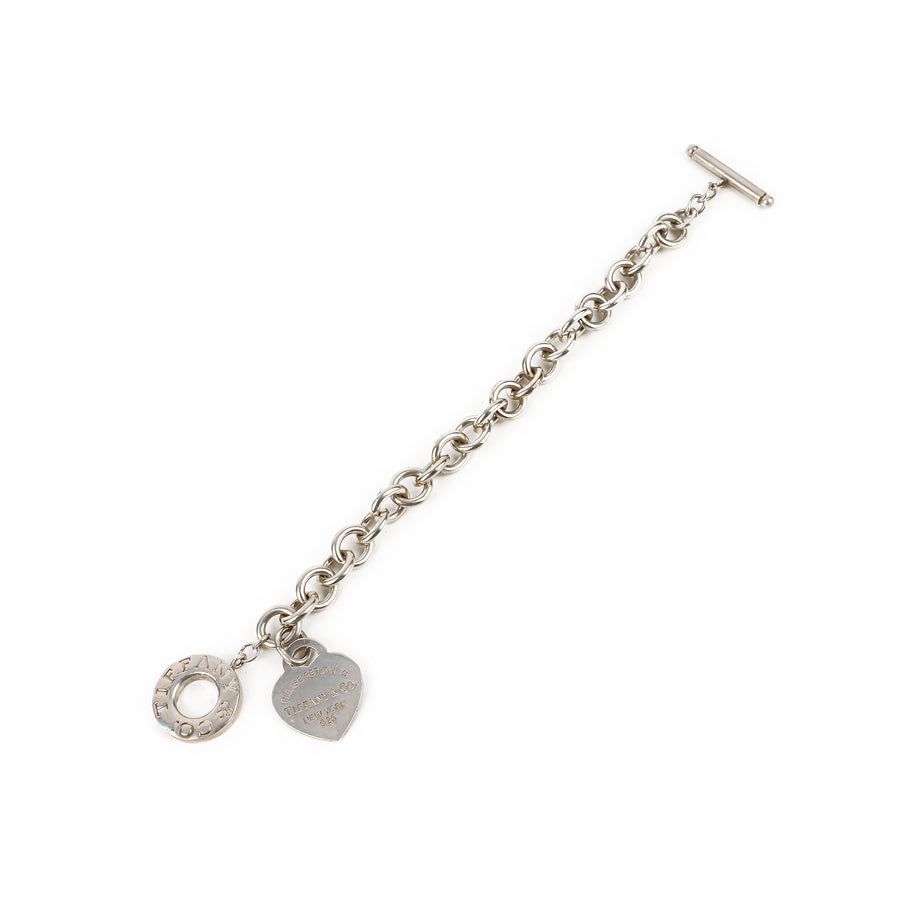 TIFFANY & CO. Sterling Silver Heart Tag Toggle Bracelet