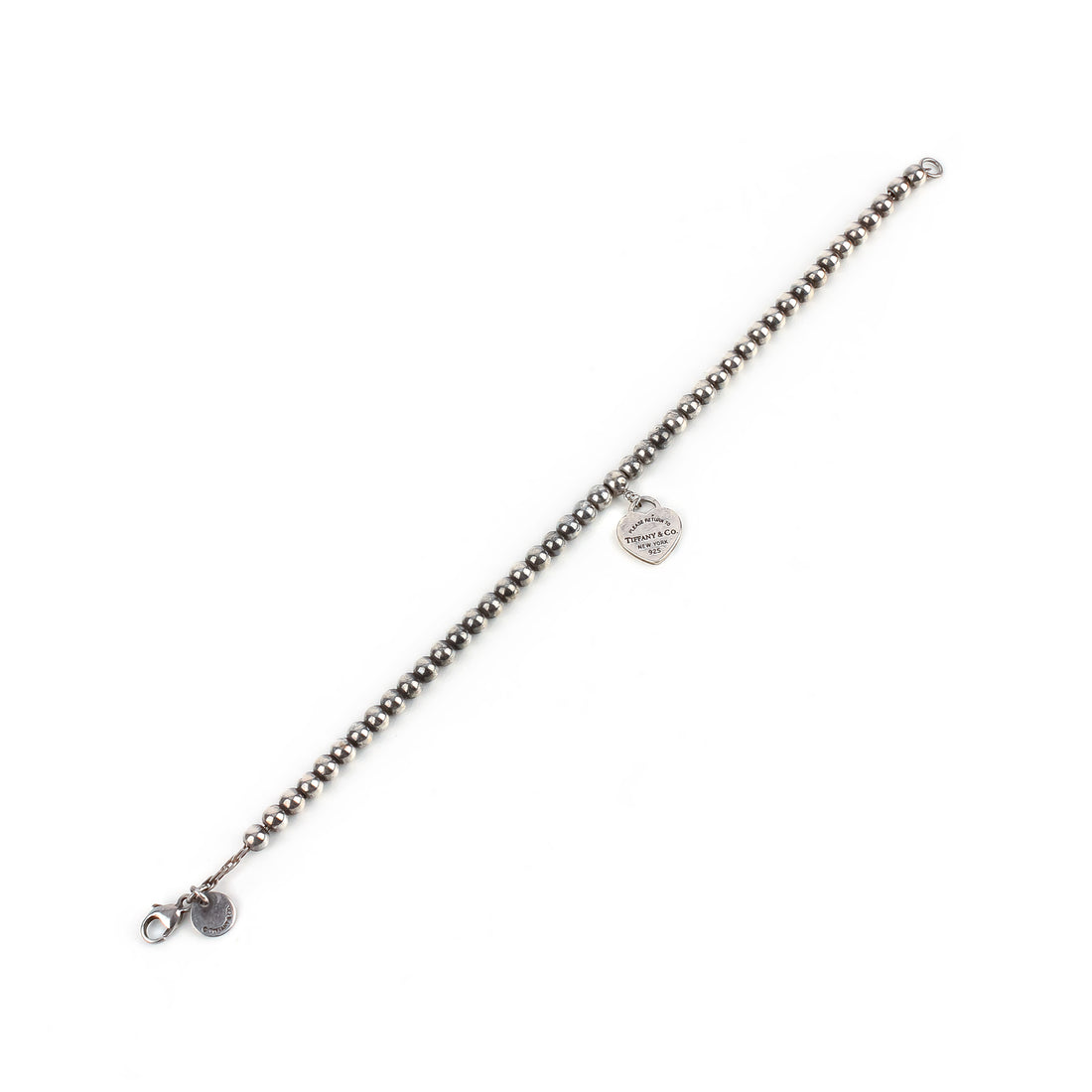 TIFFANY & CO. Sterling Silver Return To Tiffany Blue Heart Bead Bracelet