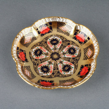 ROYAL CROWN DERBY Old Imari Sold Gold Band 1128 Trinket Dish