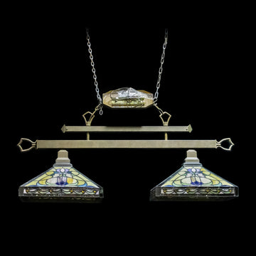 Two-Light Faux Tiffany Shade Island Fixture