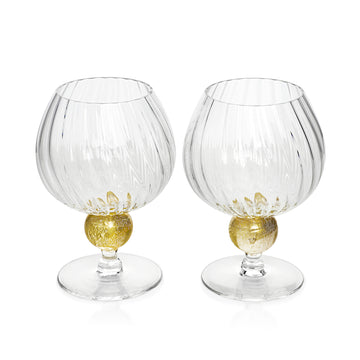 UNION STREET GLASS Manhattan Gold Brandy Glasses - Set of 2