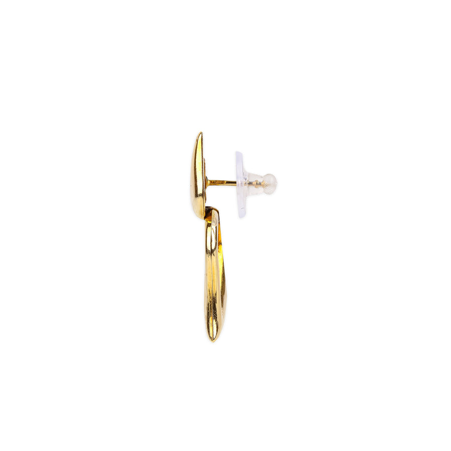 UNOAERRE 14K Yellow Gold Convertible Heart Studs/Drop Earrings
