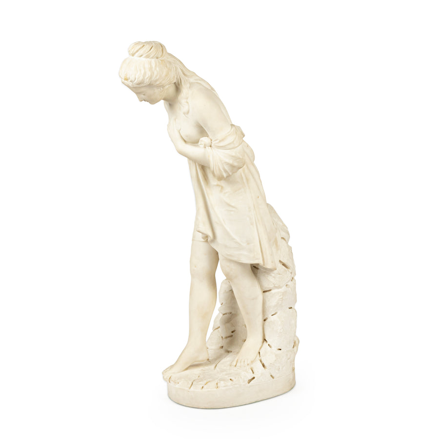 Unknown Artist - The Bather - Carved Marble Sculpture