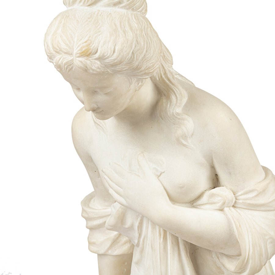 Unknown Artist - The Bather - Carved Marble Sculpture