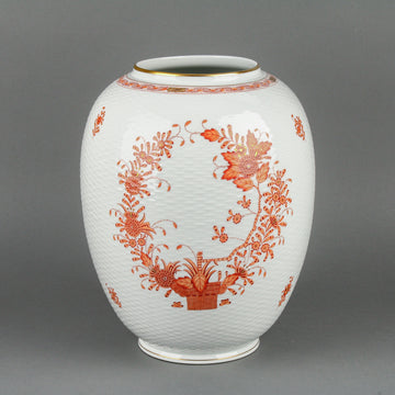 HEREND Indian Basket Green Vase 6952/FH