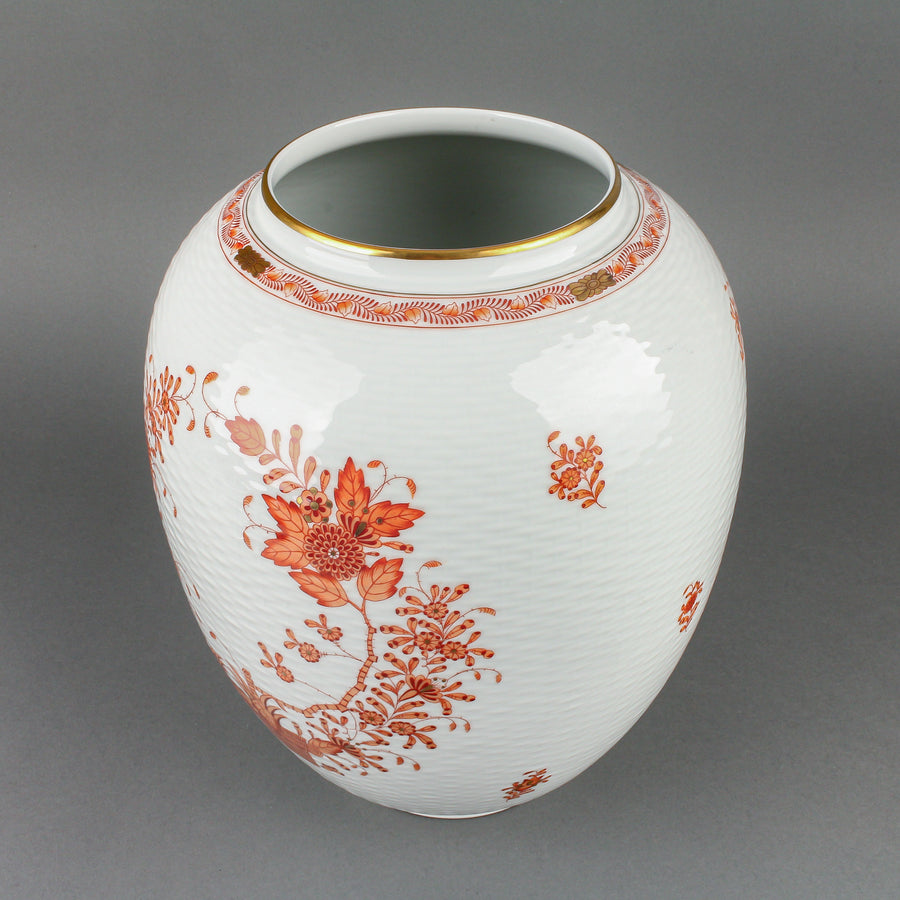 HEREND Indian Basket Green Vase 6952/FH