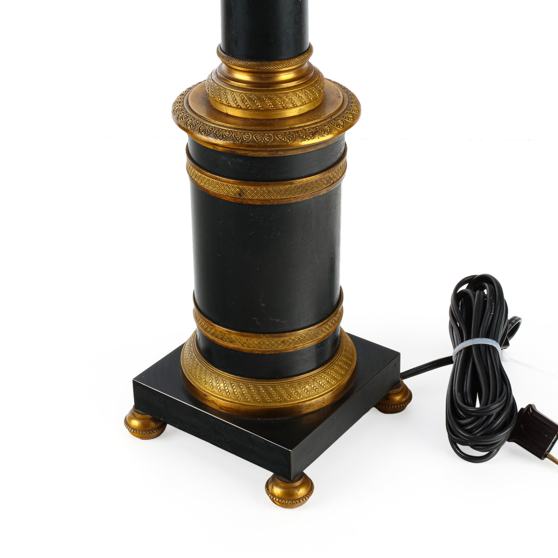 Vintage Brass & Ormolu Column Table Lamps - Set of 2
