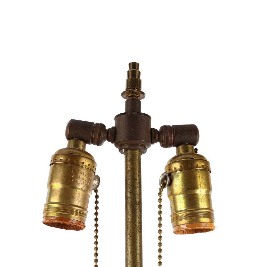 Vintage Brass & Ormolu Column Table Lamps - Set of 2