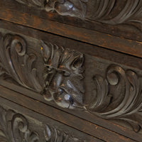Vintage Carved Blackened Oak Drawers
