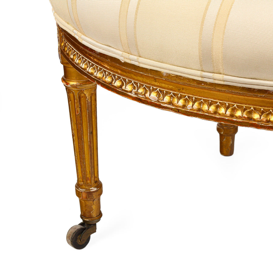 Vintage Louis XVI Gilt Boudoir Chair