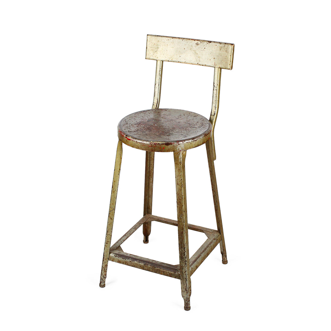 Vintage Painted Steel Stool