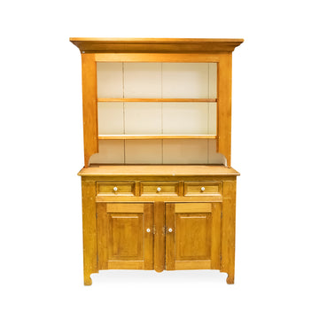 Vintage Pine Cabinet with Hutch