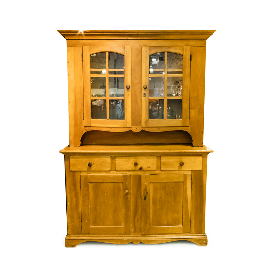 Vintage Pine China Cabinet