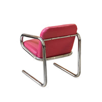 Vintage Pink Midcentury Modern Chrome Tubular Chairs - Set of 2