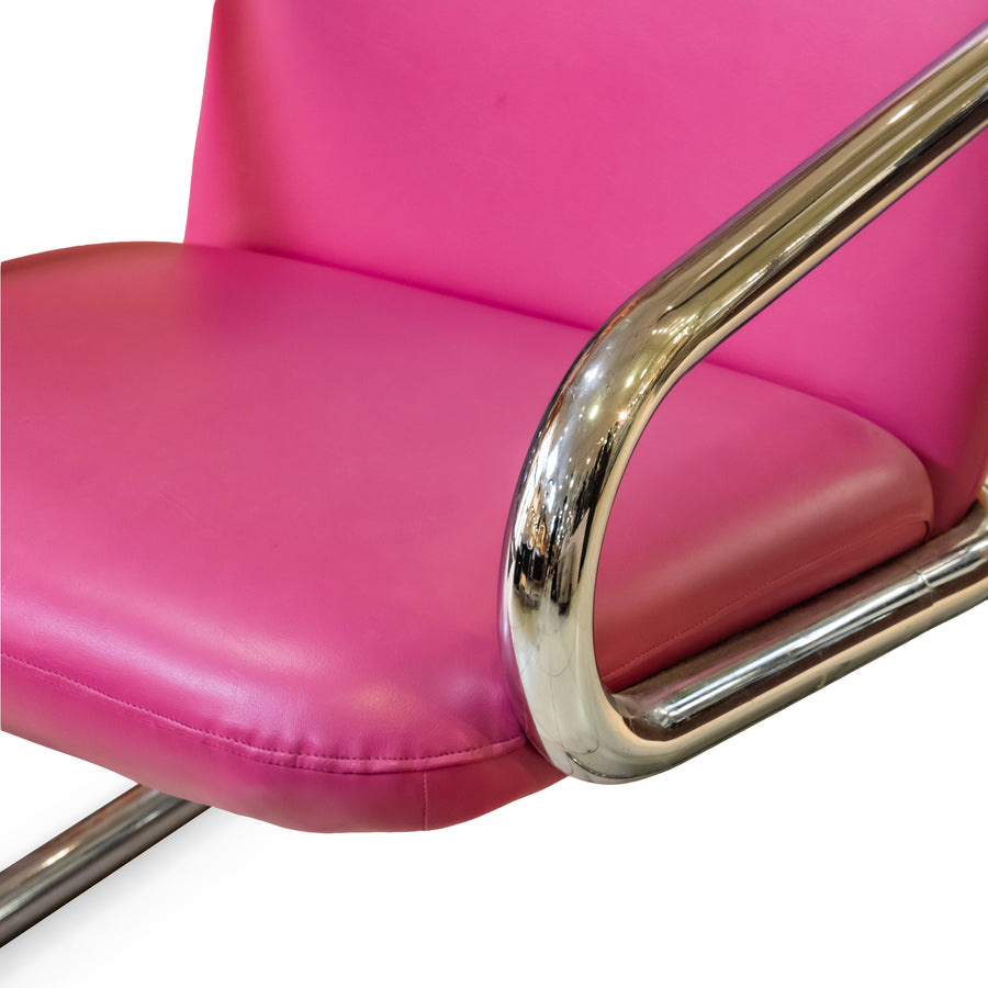 Vintage Pink Midcentury Modern Chrome Tubular Chairs - Set of 2