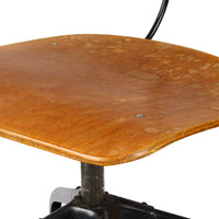 Vintage Plywood & Steel Drafting Chair
