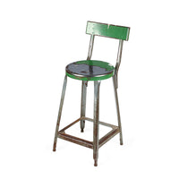 Vintage Steel Stool - Green