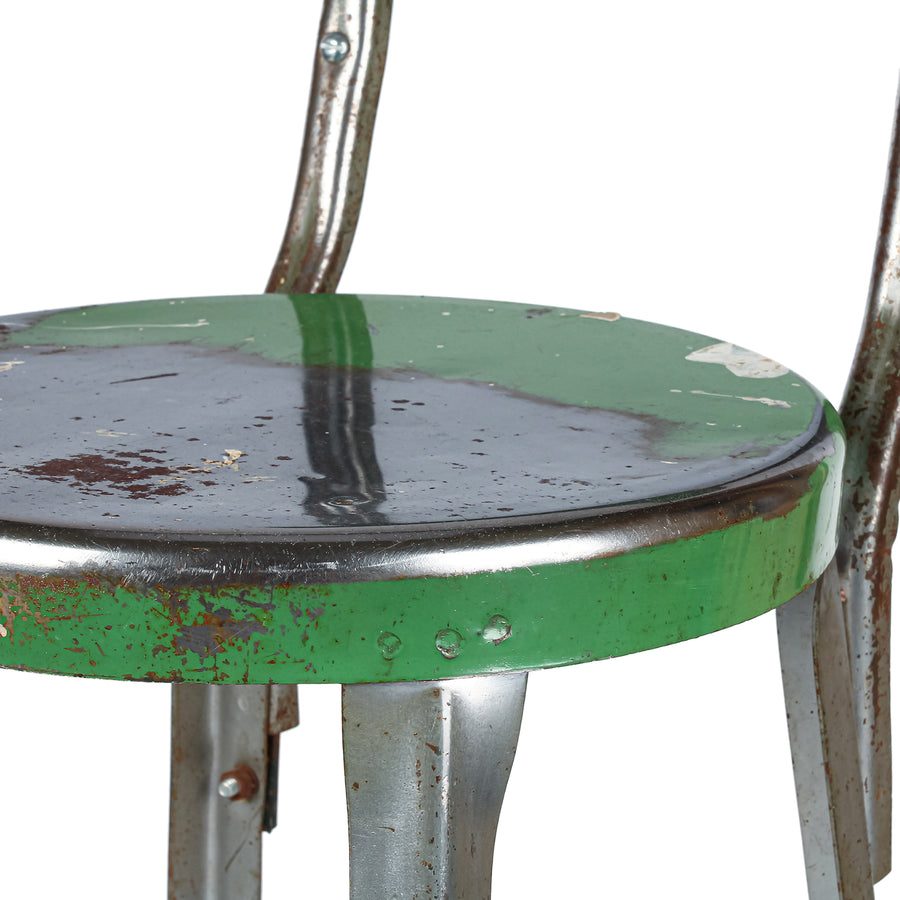 Vintage Steel Stool - Green
