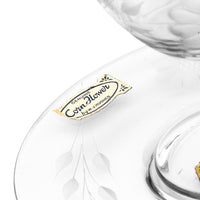 W.J. HUGHES Cornflower Crystal Dessert Coupes & Plates - 11 Pieces