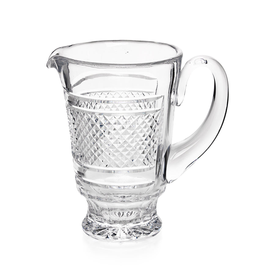 WATERFORD Diamond Point Crystal Footed Jug/Pitcher