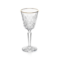 WATERFORD Golden Lismore Tall Wine Glasses - Set of 6