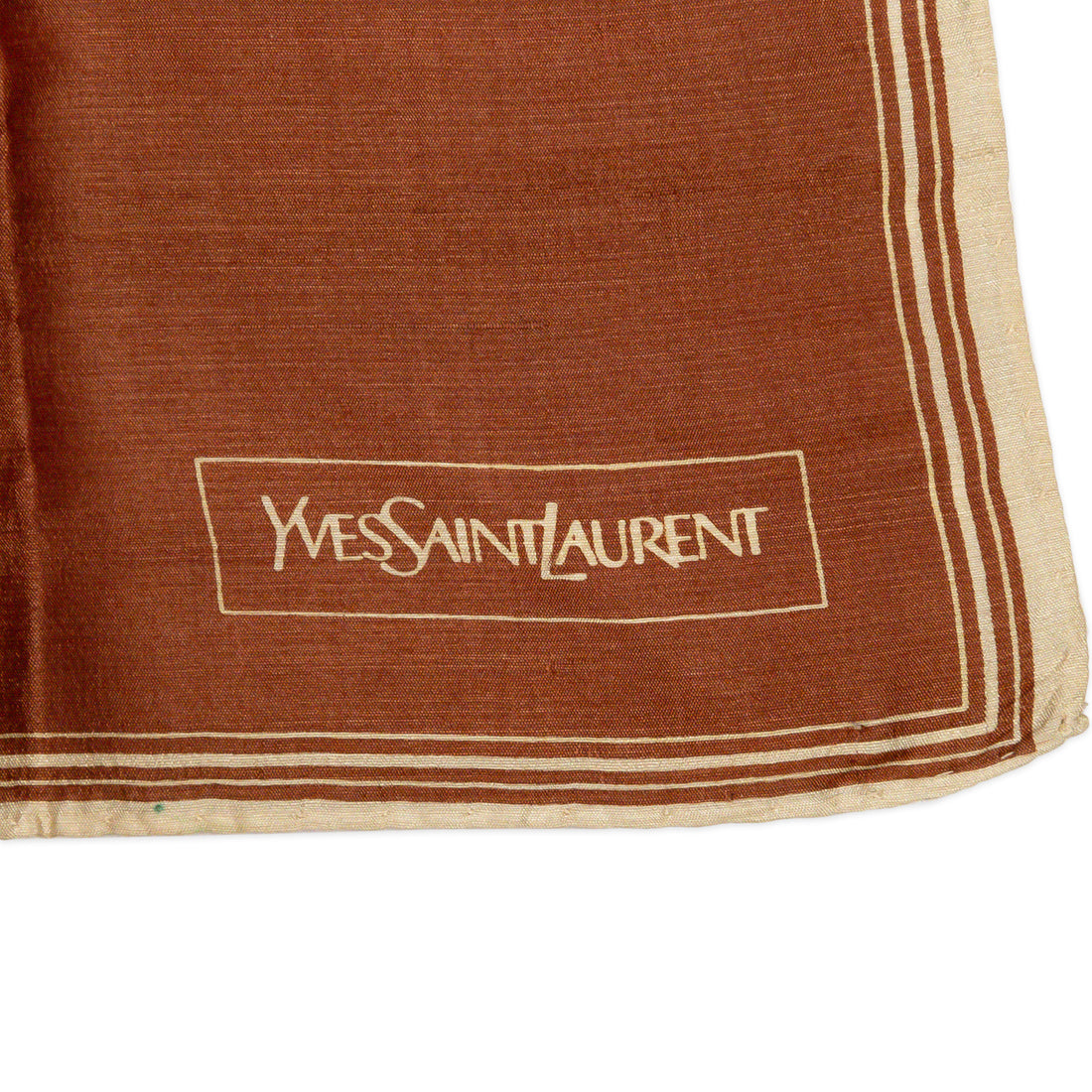 YVES SAINT LAURENT Silk Pocket Square - Rust Beige