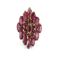 10K Yellow Gold Marquise Ruby Cocktail Ring
