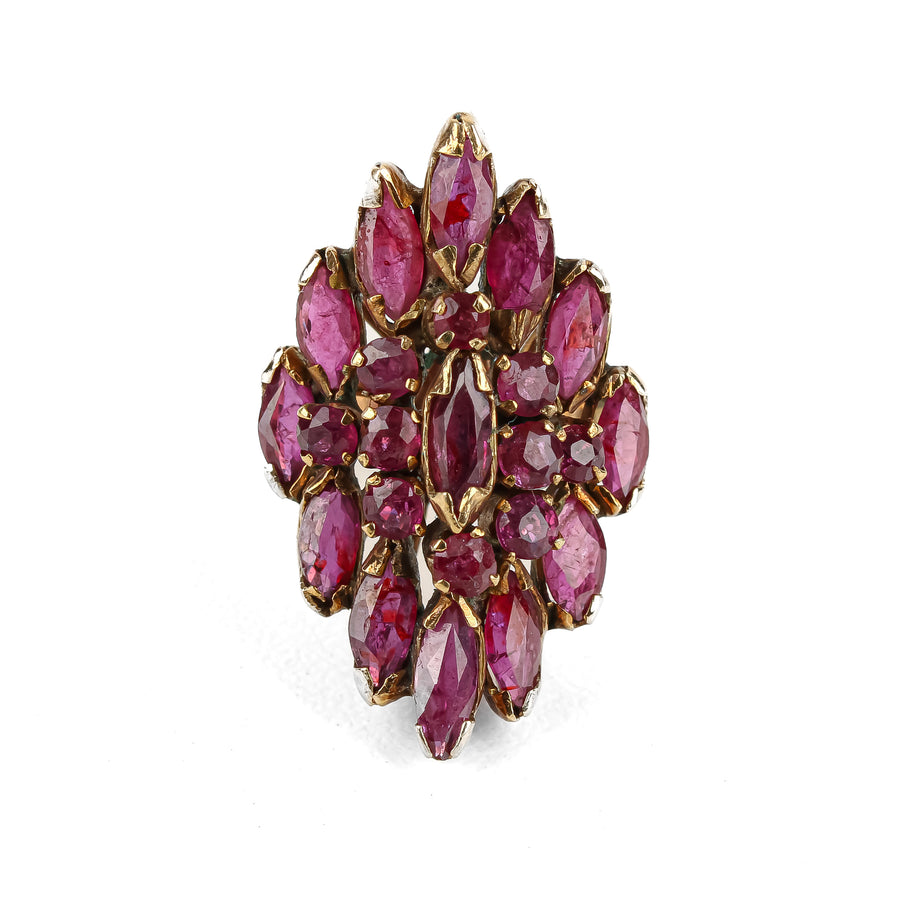 10K Yellow Gold Marquise Ruby Cocktail Ring