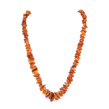 Graduated Amber Large Chip Necklace