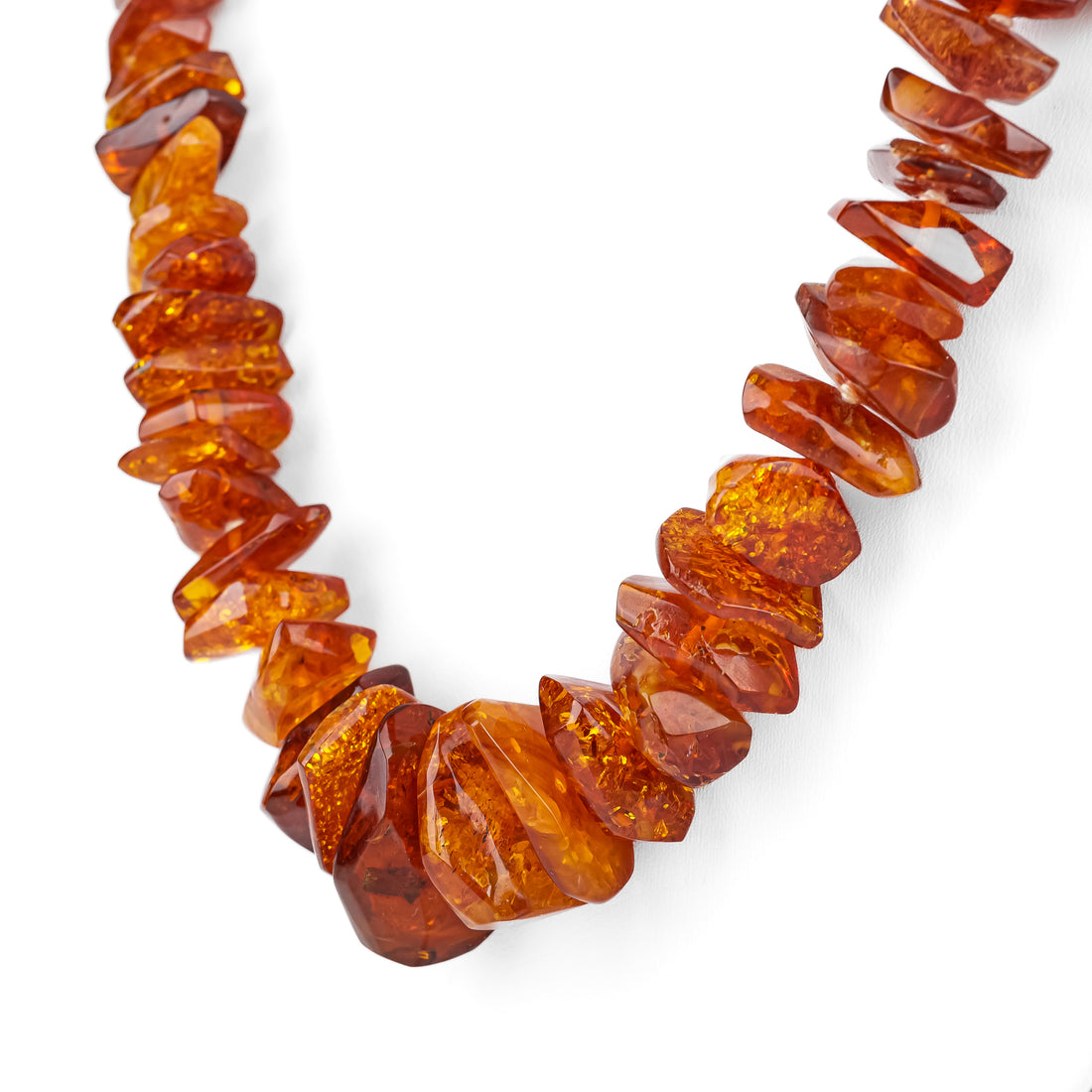 Graduated Amber Large Chip Necklace