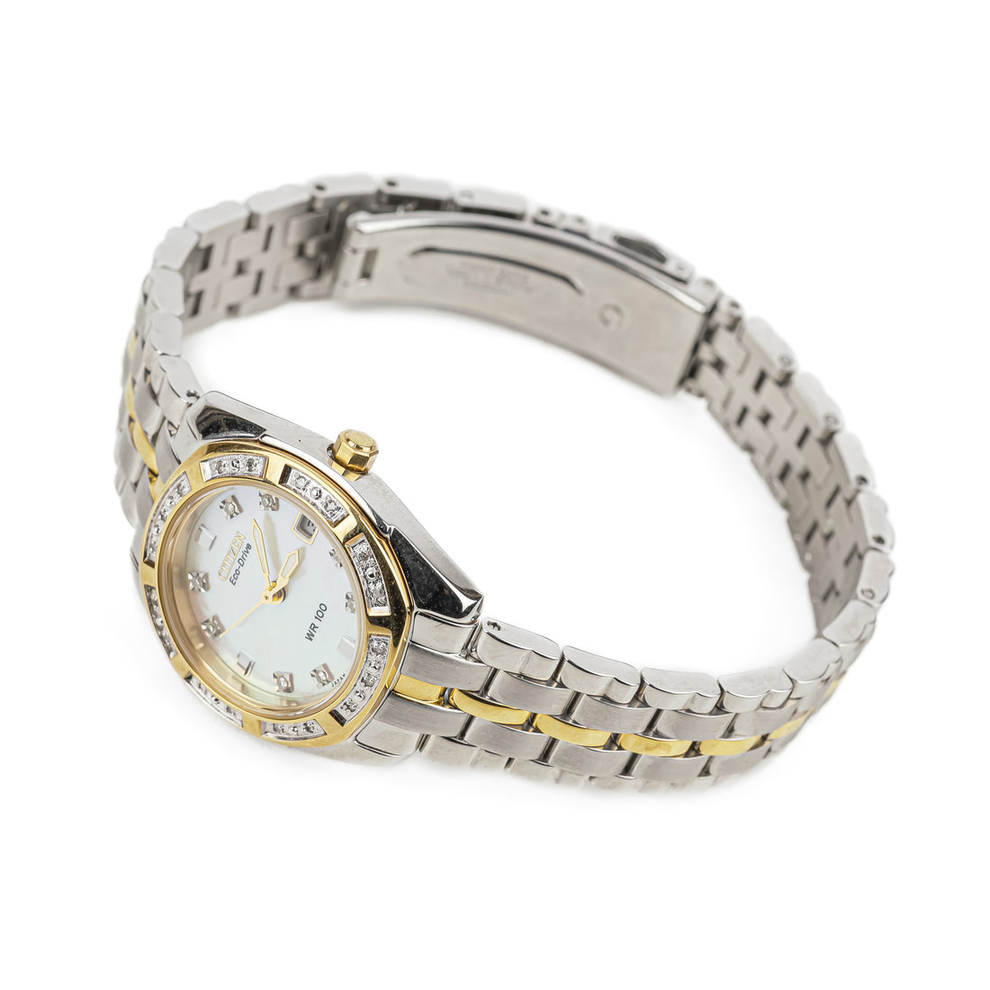 CITIZEN Eco Drive Mother of Pearl Crystal Ladies Watch