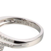 10K White Gold 2-Tone Diamond Crossover Ring