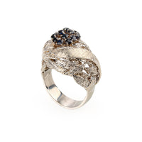 14-18K White Gold Sapphire Cluster Ring