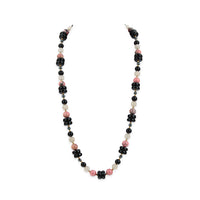 14K Onyx, Rhodonite, Quartz, & Hematite Necklace