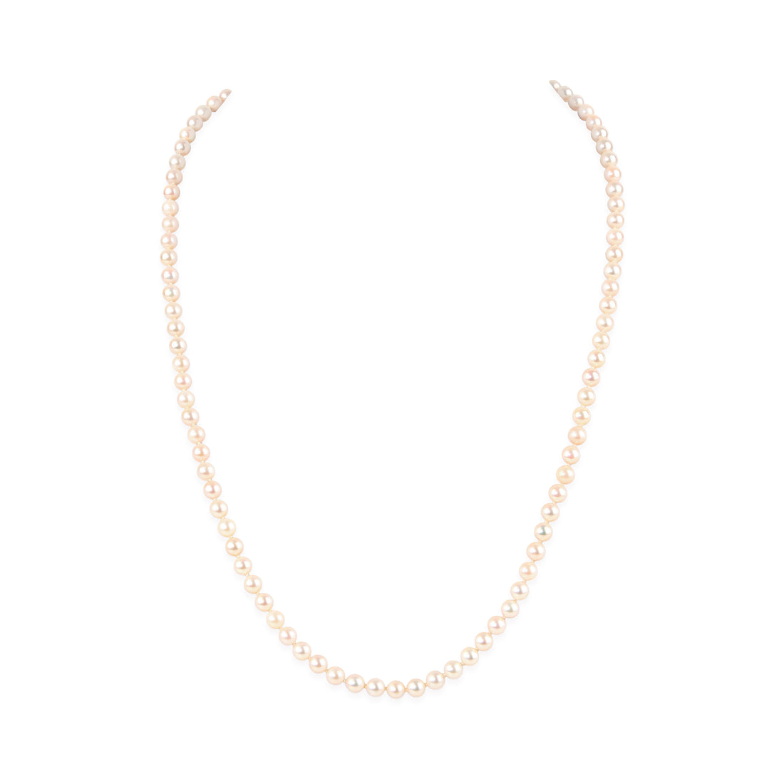 14K White Cultured Pearl Necklace