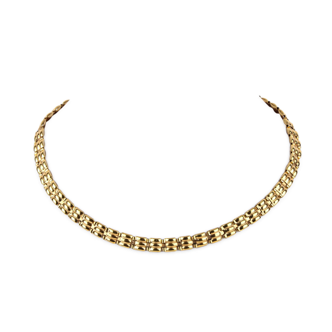 14K Yellow Gold 3-Band Link Necklace