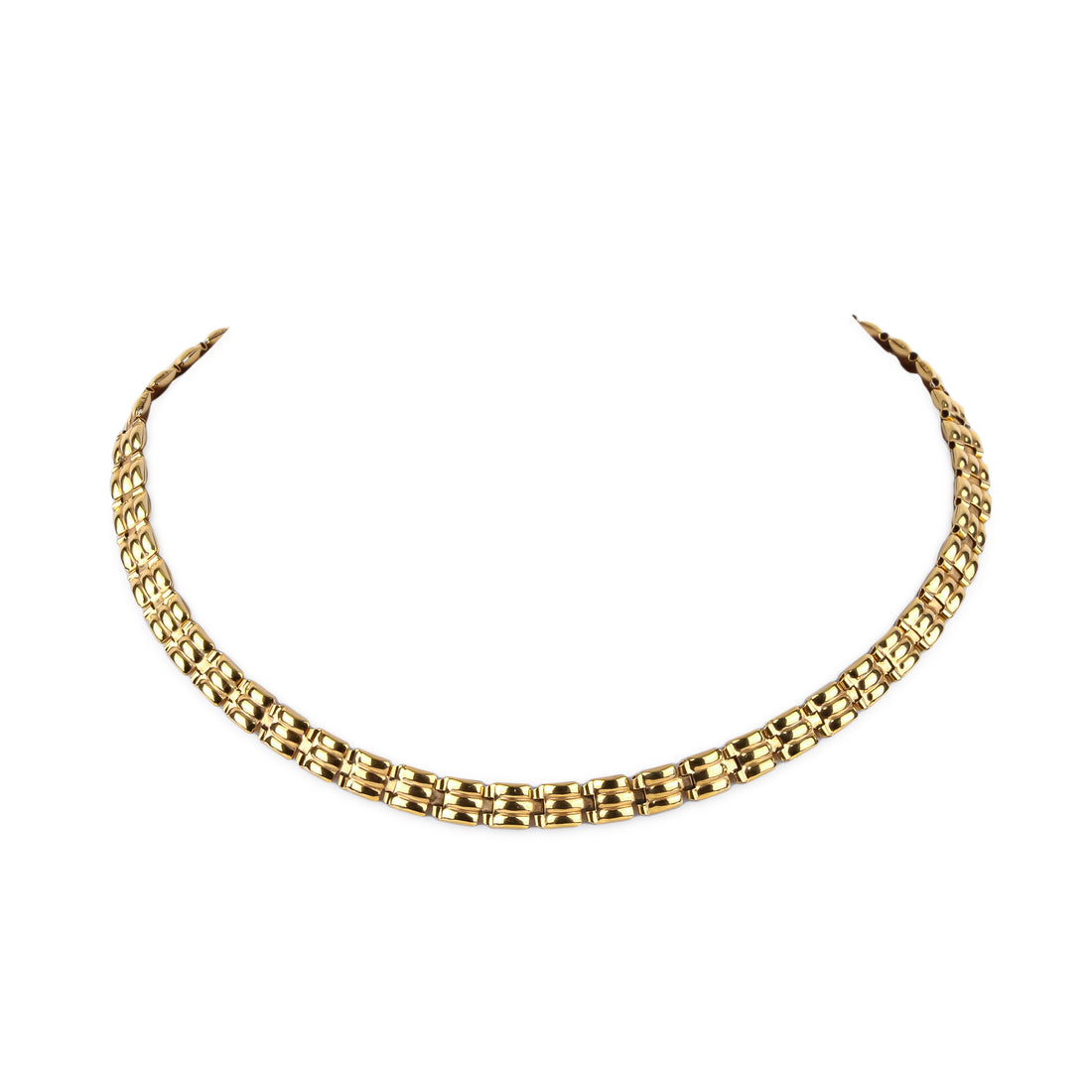 14K Yellow Gold 3-Band Link Necklace