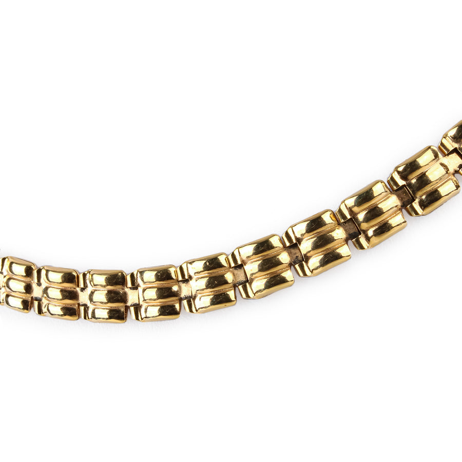 14K Yellow Gold 3-Band Link Necklace