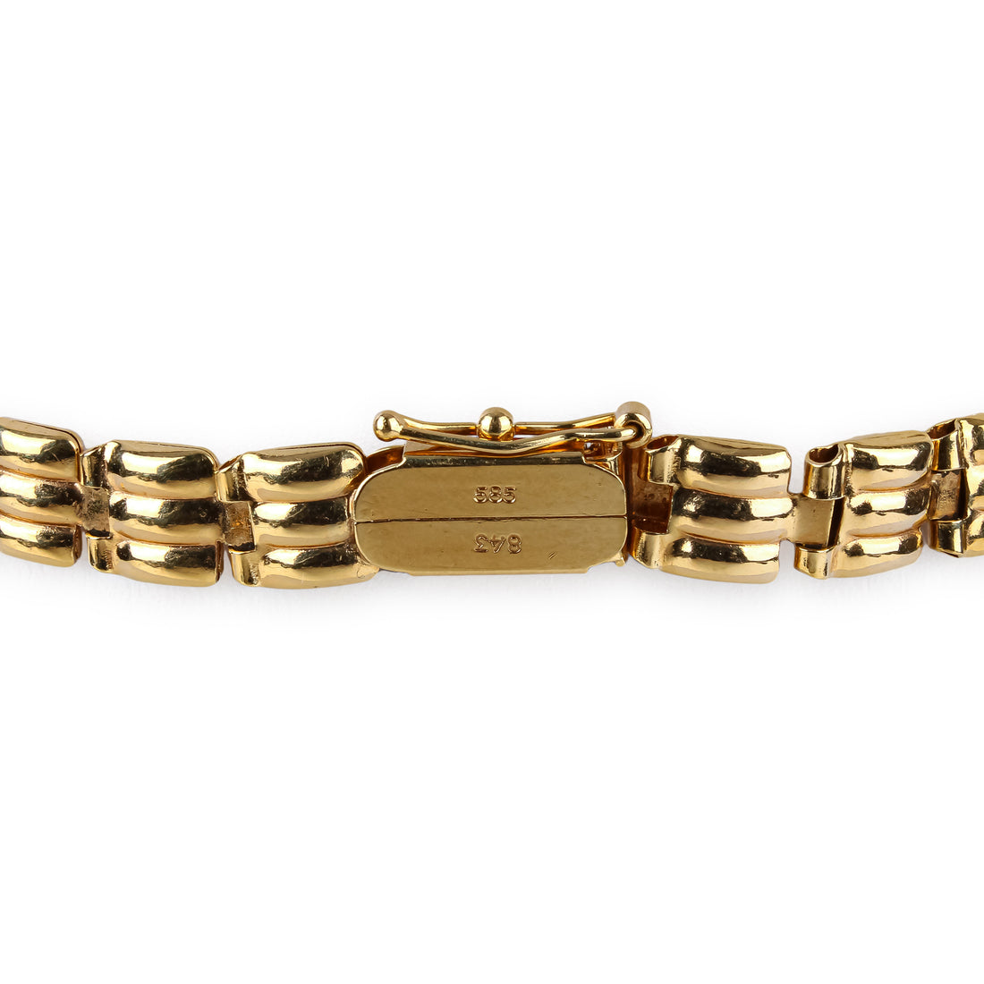 14K Yellow Gold 3-Band Link Necklace