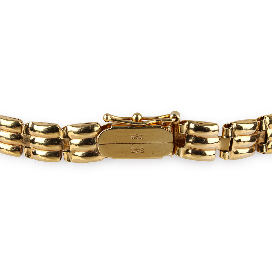 14K Yellow Gold 3-Band Link Necklace