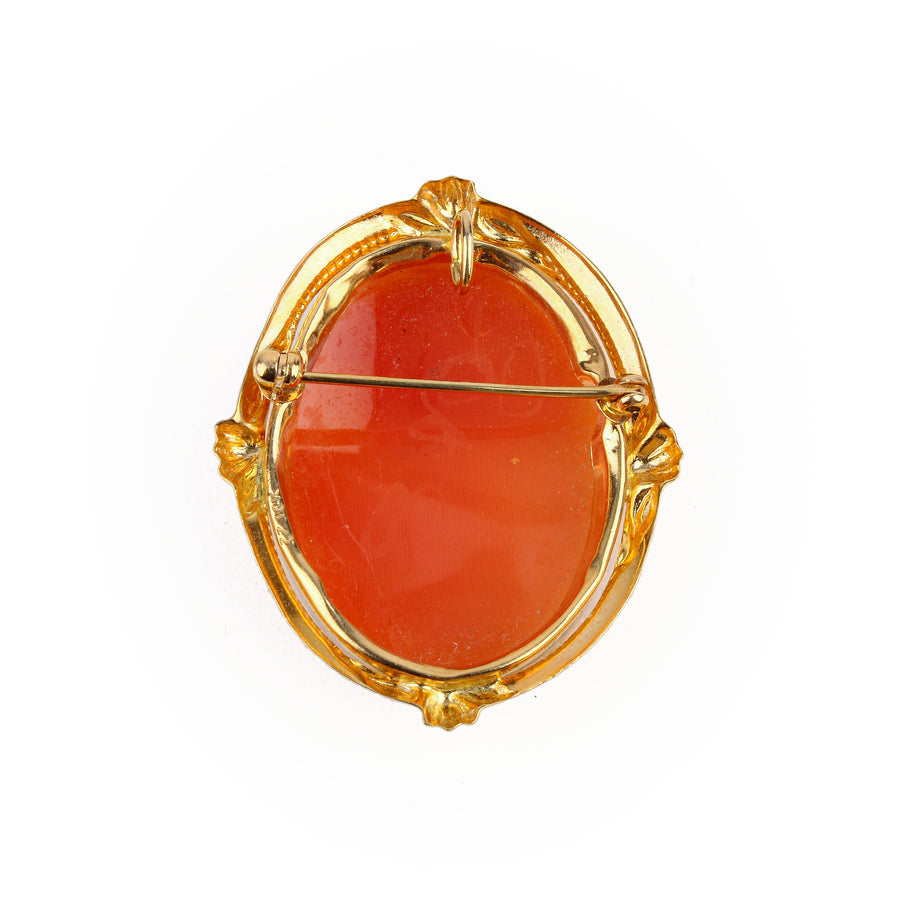14K Yellow Gold Cameo Pin Pendant